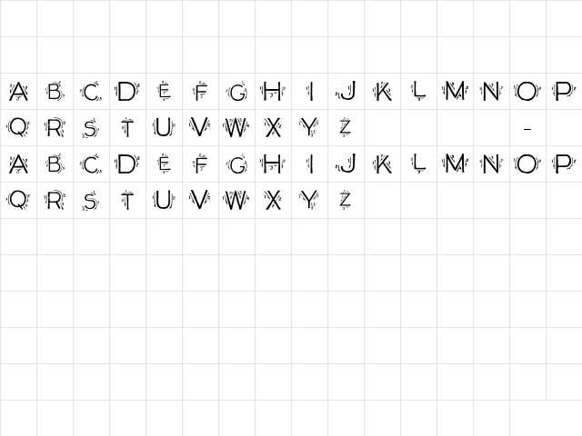 Single Stroke Regular  glyph index