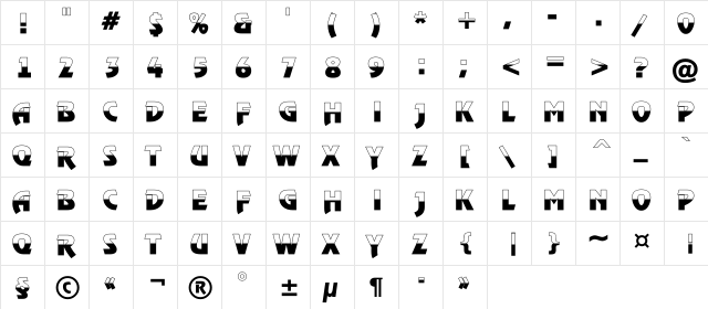 a_RewinderTitulBW Bold  glyph index