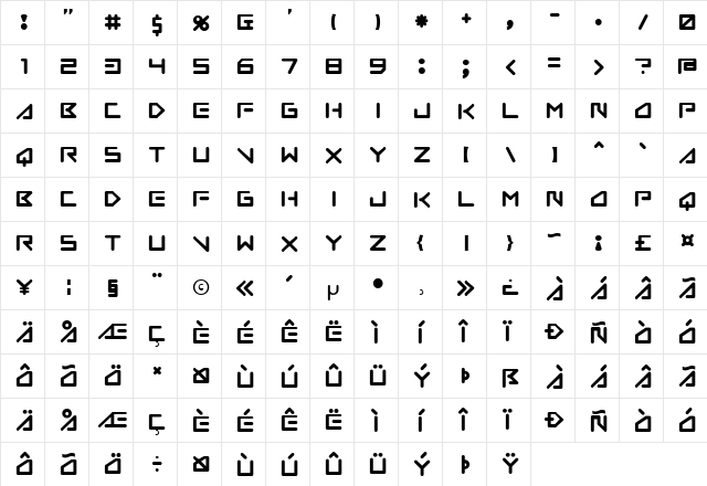 Insane hours 2 Regular  glyph index