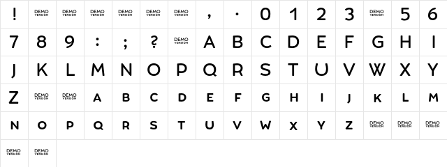 Umba Soft SC Medium Demo  glyph index