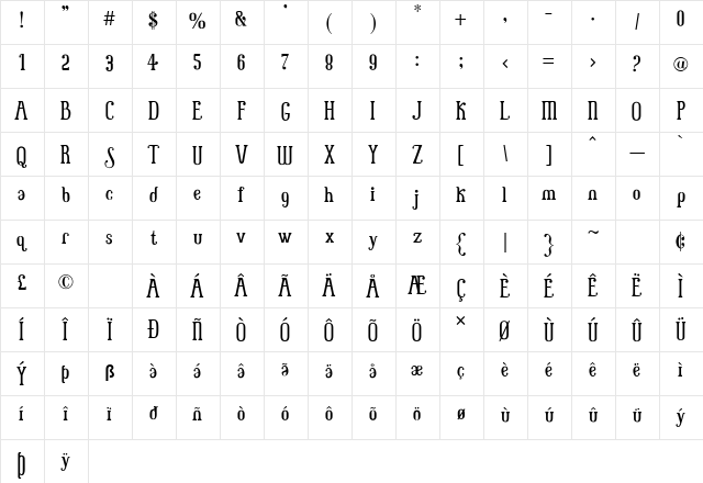 Little Baby Regular  glyph index