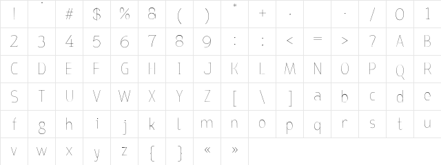 Bird cherry lite Regular  glyph index