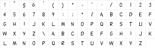 DupuyRE Gular Medium  glyph index