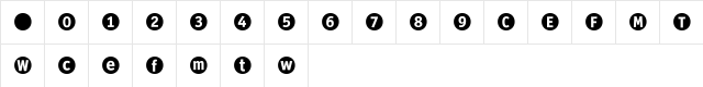 Officina Display ITC Circle Neg Regular  glyph index