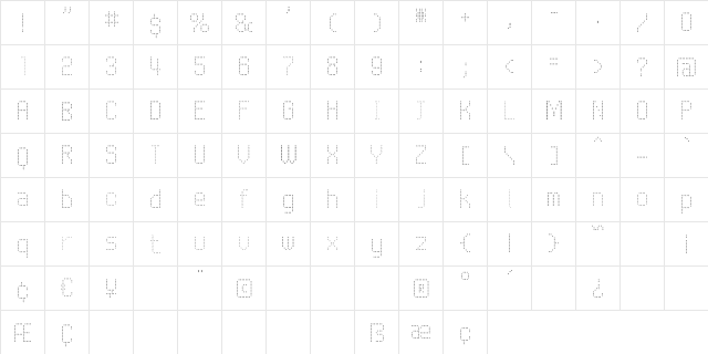 WagesLight Regular  glyph index