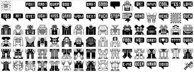 BECOOL Basic  glyph index