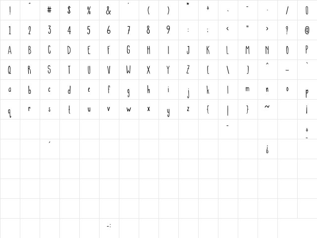 AURELLY Regular  glyph index