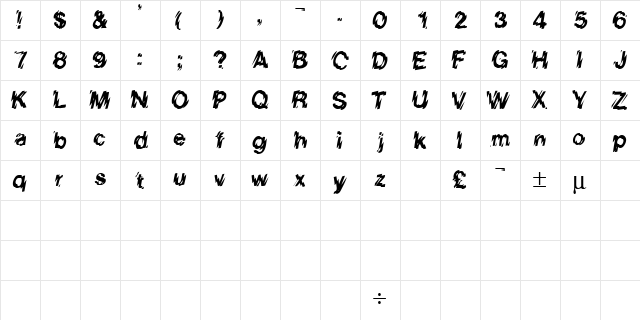 EightCountSSK Regular  glyph index