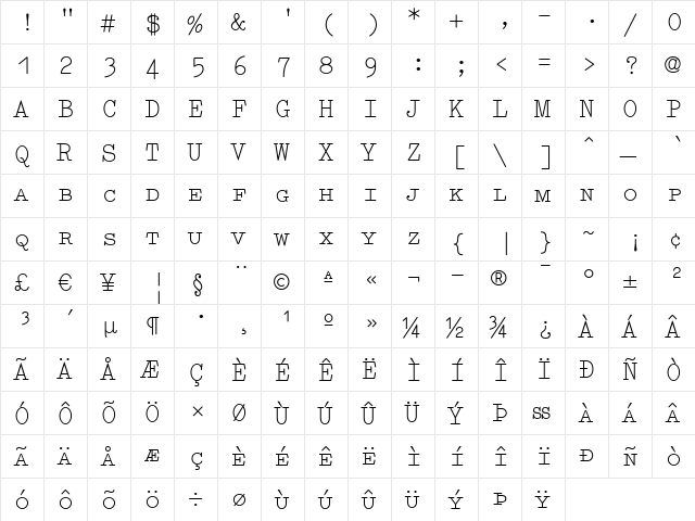 Elementa SC Regular  glyph index
