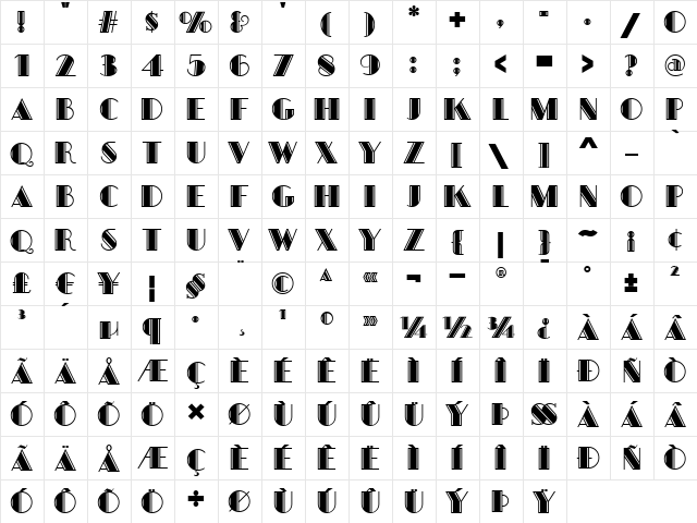 BoogalooBoulevardNF Regular  glyph index