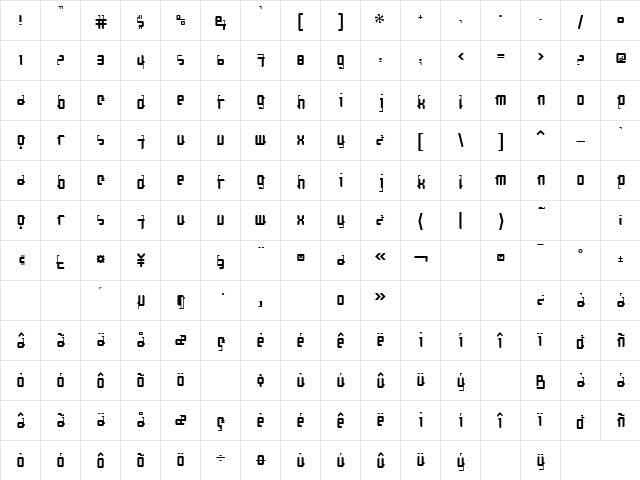 Cosmonaut Centripetal  glyph index