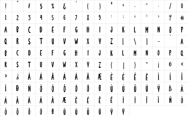 Lunarie ExtCond Lunarie ExtCond  glyph index