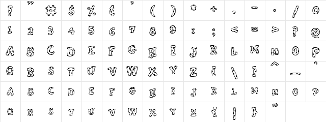 PC Polkadot Regular  glyph index