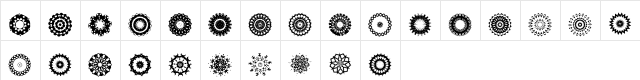 Mahogany's Medallion's Regular  glyph index