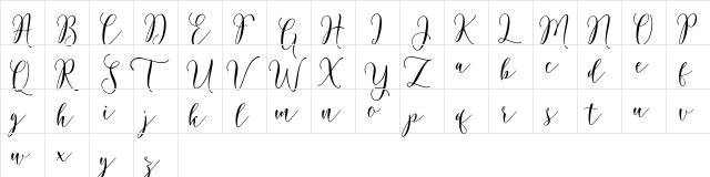 Rosetica Script Demo Regular  glyph index