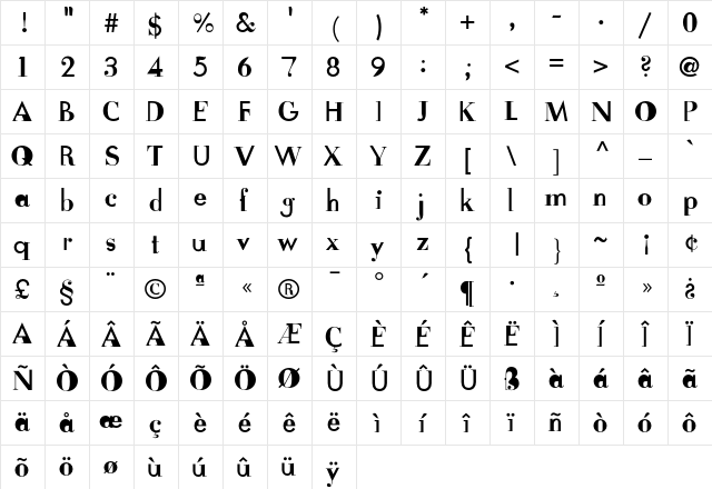 FudoniTwo Regular  glyph index