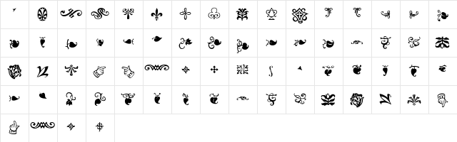 Goudy-Sorts Medium  glyph index