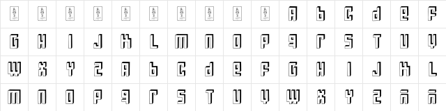 Bloqueada Regular  glyph index