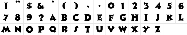 ZaleskiCaps Regular  glyph index