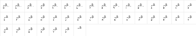 pf_MC morse_Baudot_5_Unit S Regular  glyph index