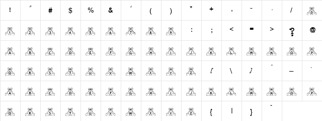 Puppy Home Slento Regular  glyph index
