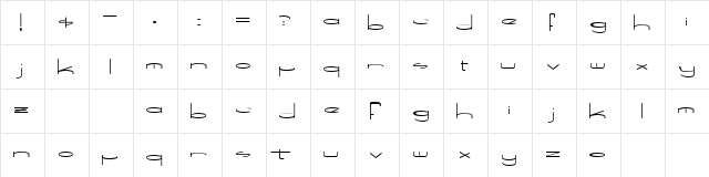 Speed Bowling Regular  glyph index