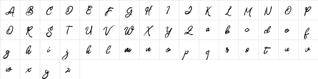 ZeBrush FREE Regular  glyph index