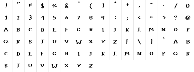 LY Dabrini Regular  glyph index