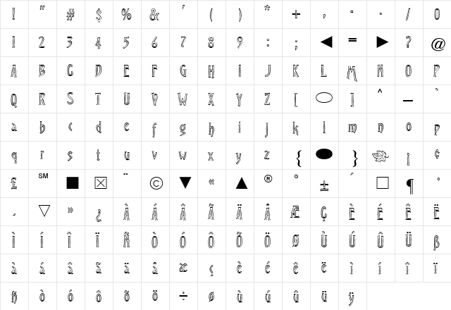 Cg Medium  glyph index