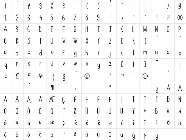 hlmt-rounded Regular  glyph index