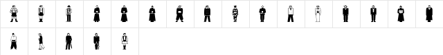 GE Stylized People Regular  glyph index