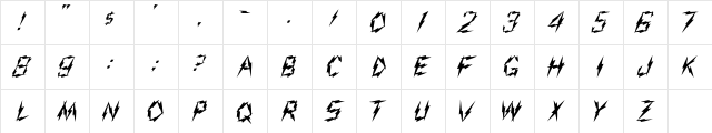 Aarcover Regular  glyph index