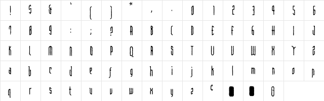 DeccoModern Organic  glyph index
