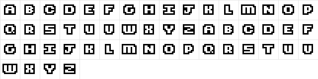 Small Hollows Regular  glyph index