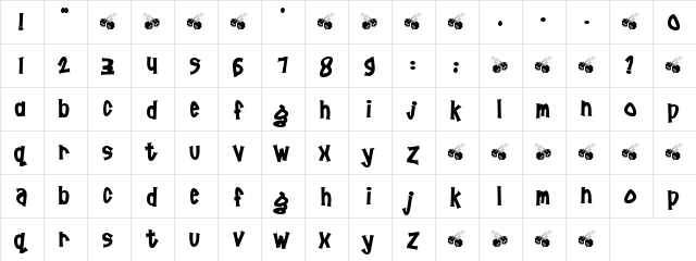 Pornhut Regular  glyph index