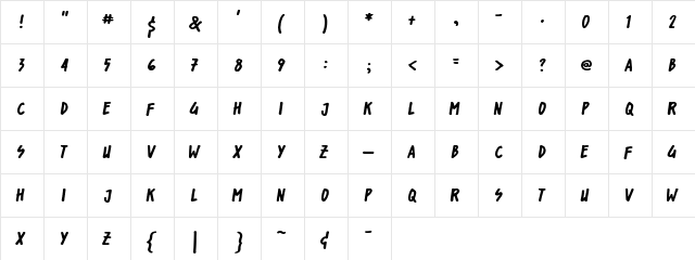 Shorelines Display Regular  glyph index