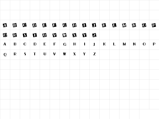 Ukiah Caps Regular  glyph index
