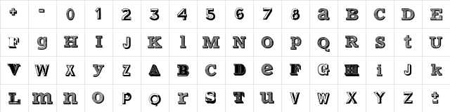 Varius Multiplex Personal Edition Regular  glyph index