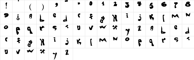 New Regular  glyph index