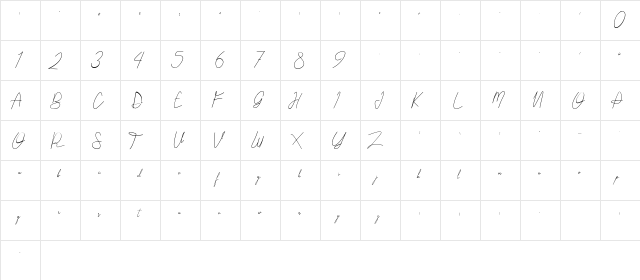Saputra Regular  glyph index