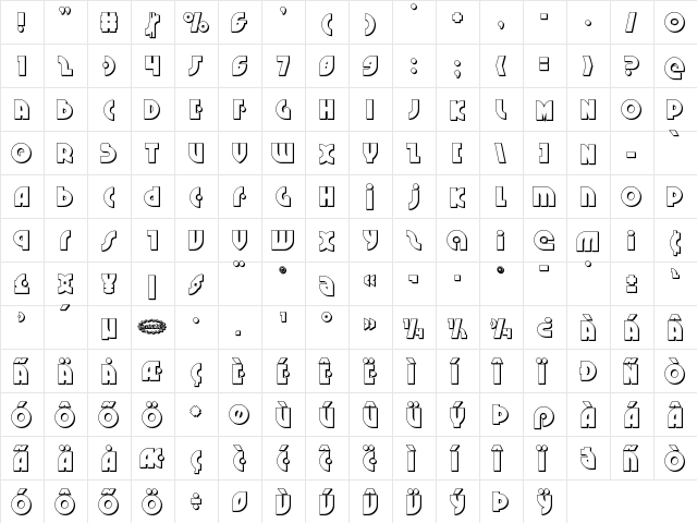 Neuralnomicon 3D Regular  glyph index