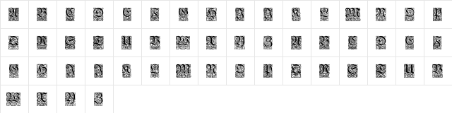 Unger-Fraktur Zierbuchstaben Regular  glyph index