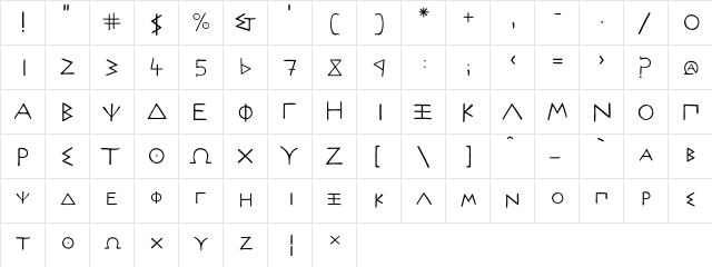 Acropolis Then  glyph index