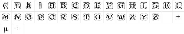 NuclearCaps Regular  glyph index