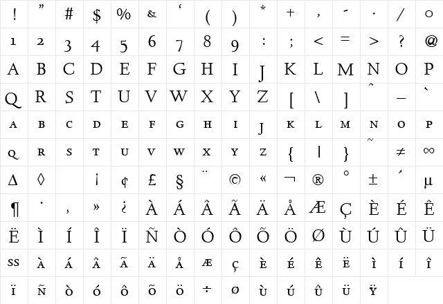 DeemsterSmc Regular  glyph index