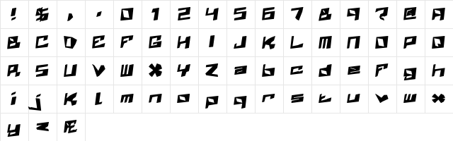 Zenith BRK Regular  glyph index