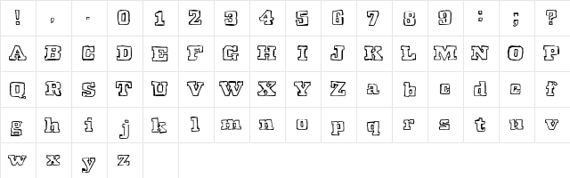 2Peas RP FolkHero Regular  glyph index