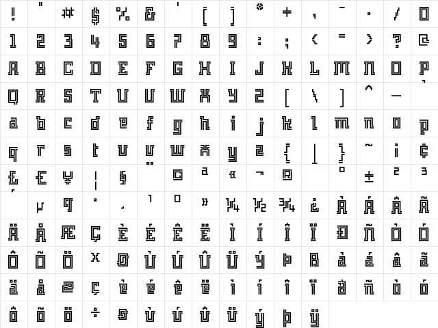 Archian Night  glyph index