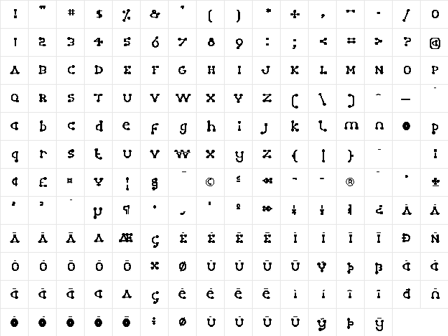 Atomium-Regular Regular  glyph index