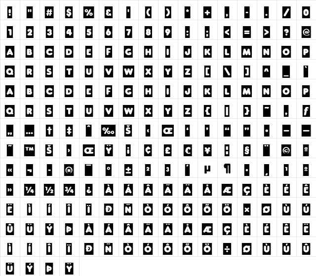 a_RunderCm Regular  glyph index